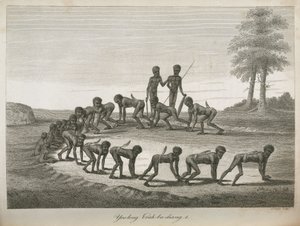 Hommes aborigènes imitant des chiens, Australie
