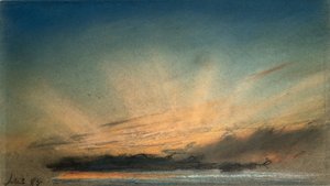 Lueur ambrée avec rayons crépusculaires, septembre 1885
