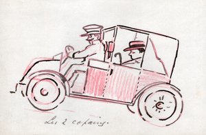 Voiture avec chauffeur, vers 1910