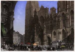 Cathédrale de Rouen, vers 1850 (gravure)