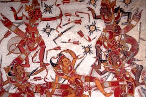 Peinture au plafond dans le Palais Royal ; Bataille des Dieux ; Kerta Gosa ; palais Taman Gili ; Klungkung ; Semarapura ; Bali ; Indonésie ; Asie du Sud-Est ; Asie - Frederick (attr. to) Barnard