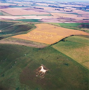 Cercle de culture dans un champ de blé, Milk Hill, Alton Priors, Vale of Pewsey, Wiltshire - Ferdinand Georg Waldmuller