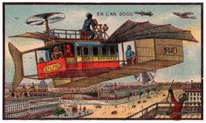 Bus volant à Paris, vers 1910