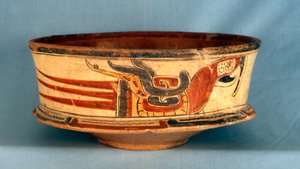 Vase funéraire trouvé dans la tombe 5 de Balamku, période classique ancienne (300-600 AD)