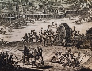 Habitants de Loango, dans le pays des Bramas, gravure de Description de l