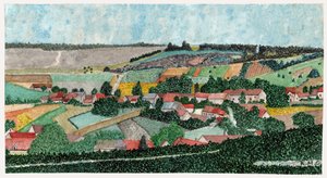Paysage dans la campagne française, ca 1950 - . .