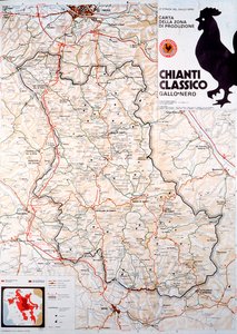 Carte de la région du Chianti classico