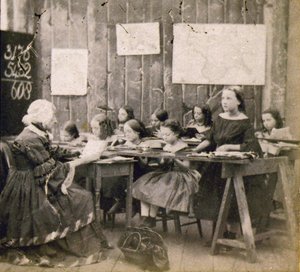Leçon de maths, vers 1890 (photo)