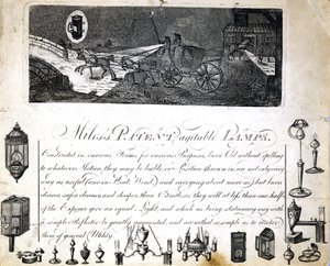 Lampes agitées brevetées de Miles, vers 1790 - Frederick (attr. to) Barnard