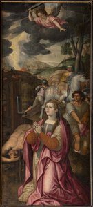 Église paroissiale (Parochiekerk Sint-Walburga). Triptyque. - . .