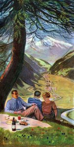 Pique-nique en Suisse, vers 1930-1940