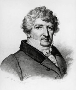 Portrait de Georges Léopold Chrétien Frédéric Dagobert Cuvier (1769-1832), biologiste français, gravure - William Walcutt