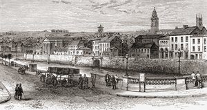 Shandon par la rivière Lee, comté de Cork, Irlande à la fin du XIXe siècle, de Notre propre pays publié en 1898