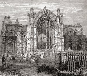 Abbaye de St Mary, Melrose, Roxburghshire, Scottish Borders, Écosse