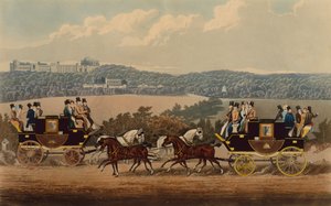 Les télégraphes de Reading (gravure en couleur)