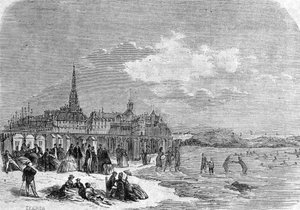 Vue des baigneurs sur la plage de Saint-Malo