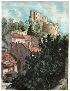 Village avec un château