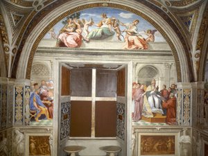 Vertus cardinales et théologiques, mur de la justice, sud - Raphael