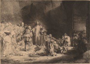 Christ prêchant (La gravure des Cent Florins) - Rembrandt van Rijn