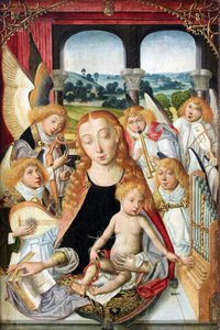 Vierge avec des anges jouant des instruments de musique
