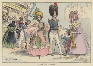 Départ pour la revue - after Albert Robida