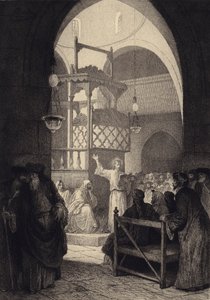 Jésus dans la synagogue - after Albert Robida