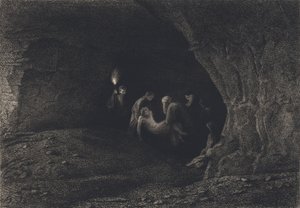 Jésus déposé dans le sépulcre - after Albert Robida