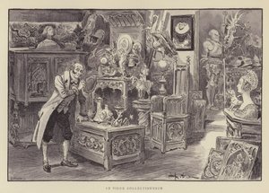 Le vieux collectionneur - after Albert Robida