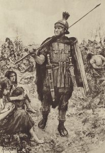 Un Légionnaire gardant des captifs sur le terrain