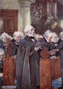 Sa chère vieille tête était penchée sur son livre de prières