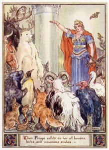 Alors Frigga appela toutes les bêtes, oiseaux et serpents venimeux