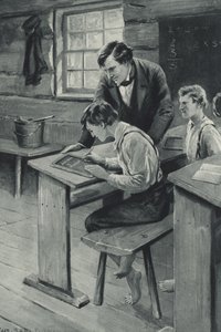 Abraham Lincoln apprend à écrire - after Charles Mills Sheldon