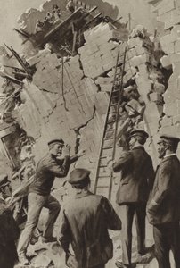 Un marin anglais aidant aux efforts de sauvetage après le tremblement de terre de Messine