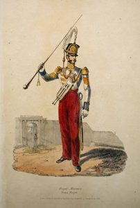 Tambour-major des Royal Marines, vers 1829