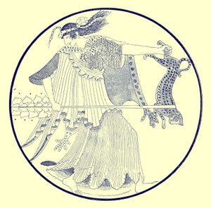 Ménade, illustration des Peintures de vases grecs par J. E. Harrison et D. S. MacColl, publié en 1894