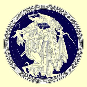 Pélée et Thétis, illustration des Peintures de vases grecs par J. E. Harrison et D. S. MacColl, publié en 1894