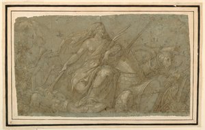La paix brûlant les attributs de la guerre - after Francesco Salviati
