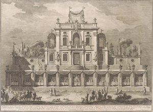 La Seconda Macchina pour la Chinea de 1762 : Un kiosque ou maison de plaisance de style ottoman - after Giuseppe Palazzi Giuseppe Vasi after Paolo Posi
