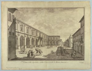 Vue de Florence, planche de "Scelta di XXIV Vedute delle principali contrade, piazze, chiese, e palazzi della Città di Firenze"