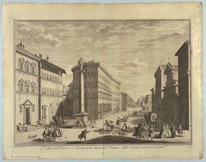 Vue de Florence, planche de "Scelta di XXIV Vedute delle principali contrade, piazze, chiese, e palazzi della Città di Firenze" - after Giuseppe Zocchi