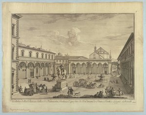 Vue de Florence, planche de "Scelta di XXIV Vedute delle principali contrade, piazze, chiese, e palazzi della Città di Firenze" - after Giuseppe Zocchi