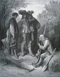 Illustration pour Le Vieillard et les Trois Jeunes Hommes, des Fables de Jean de La Fontaine