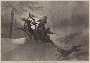Paysans lapons poursuivis par des loups - Gustave after Dore