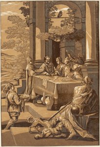 Le riche et Lazare (panneau droit) - after Jacopo Bassano John Baptist Jackson