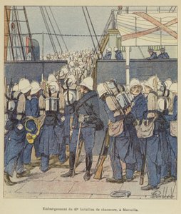 Embarquement du 40e bataillon de chasseurs, à Marseille