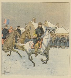 Le colonel de Lipowski parcourt les lignes au combat d