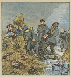 Les Prussiens brûlent leurs morts - after Louis Charles Bombled