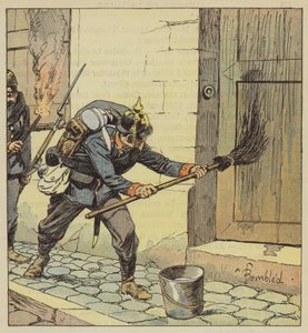 Les Prussiens incendient 193 maisons de Châteaudun après les avoir enduites de pétrole - after Louis Charles Bombled