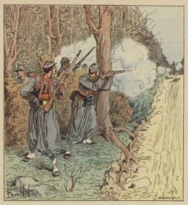 Les zouaves pontificaux se retirent par la forêt d