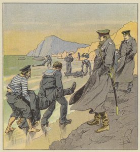 Repêchage des cadavres des marins du Petropawlosk